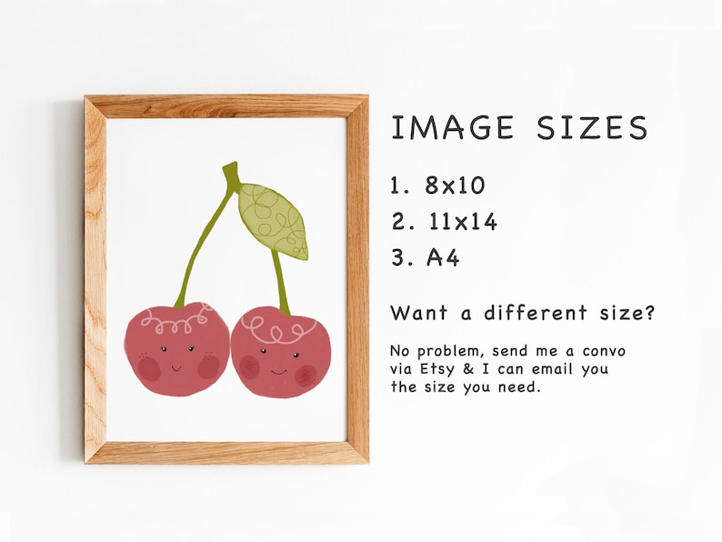 Baby Girl Nursery Cherry Nursery Print. Cute Fruit Nursery Etsy