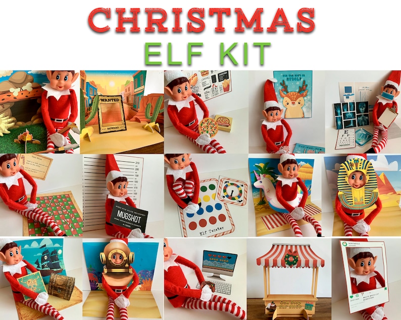 Elf Christmas Props Giant Christmas Elf Kit. 20 Different Fun Etsy