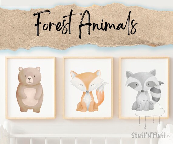 watercolor baby animal nursery prints