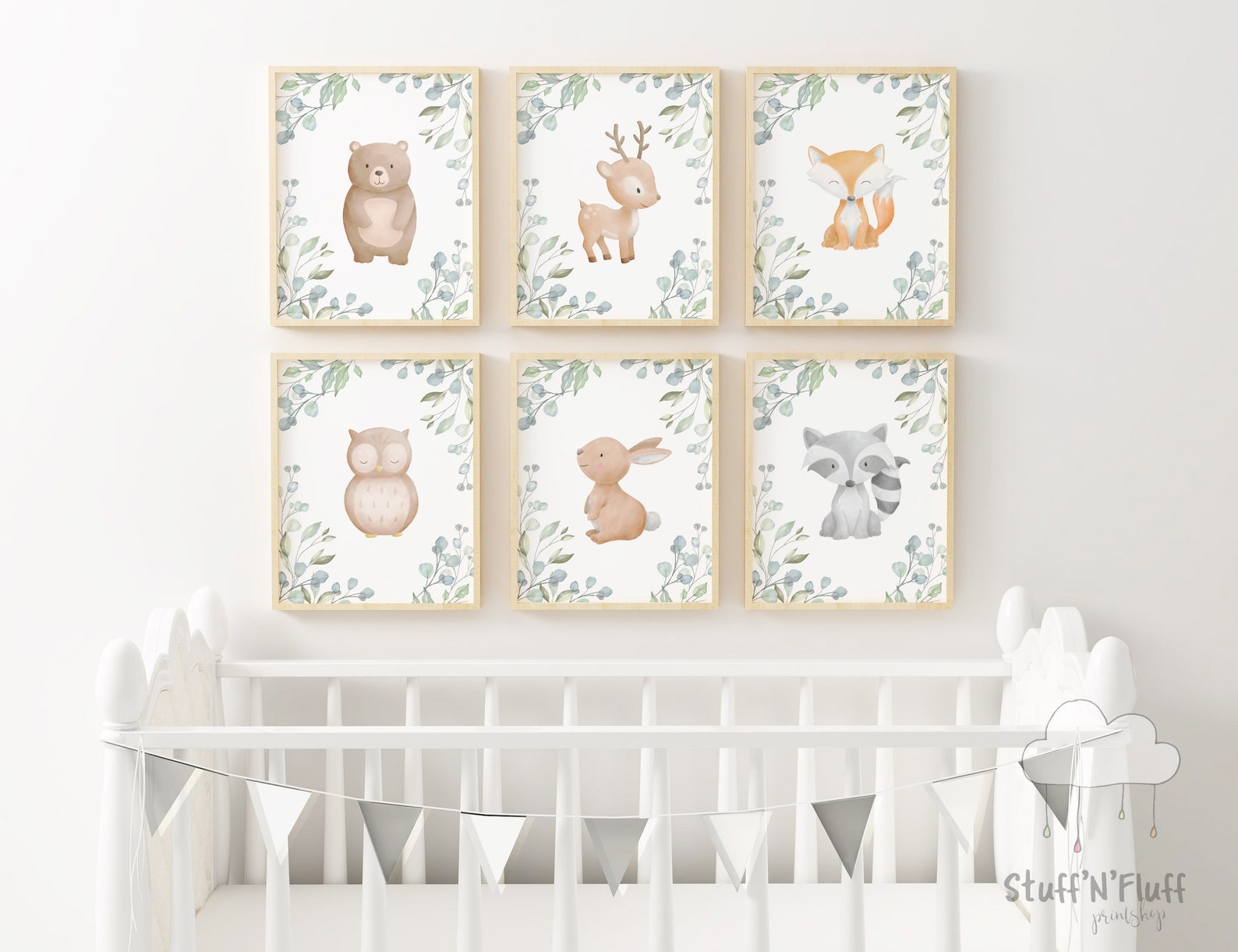 Nursery Wall Art Woodland Creatures Nursery Decor Seet of 6. Etsy
