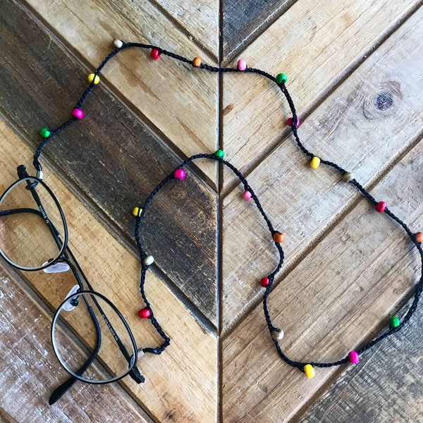 Glasses chain - Needle Lace Glasses Strap - Flower Glasses Cord - Beaded Glasses Chain - Crochet Glasses Chain - Reading Glasses Holder