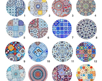 Coaster 3.5 inches | Mediterranean Drink Coaster |   | Turkish Coasters | Home Decor | Housewarming Gift | Gift for Her | Home Decor