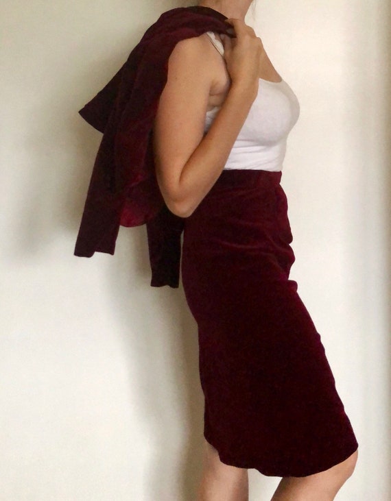 Vintage Velvet Skirt & Top Set - image 3