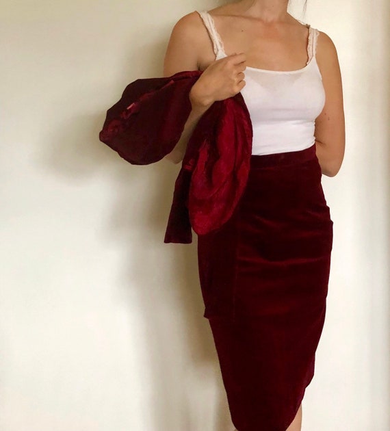 Vintage Velvet Skirt & Top Set - image 1