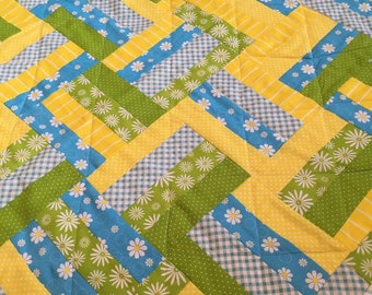 Patchwork Baby Quilt, Bright Cotton Playmat, Baby Shower Gift