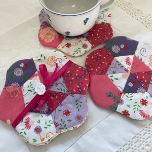 Handmade Flower Coasters (Set of 2), Springtime Flower Coasters