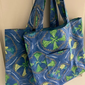 Upcycled Fabric Shopper/Tote, Lined Fabric Shopper, Sustainable shopping bag