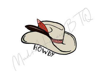 Chapeau de cow-boy Howdy Sticker