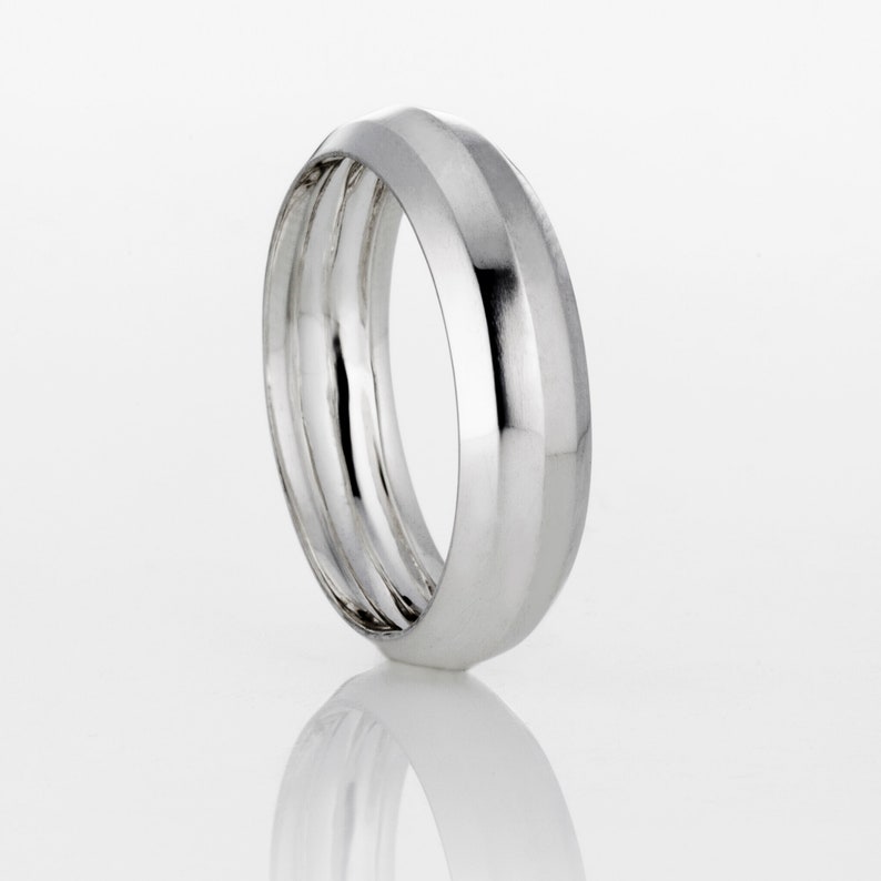 Jewel Tie Sterling Silver 6mm Brushed Fancy Wedding Band