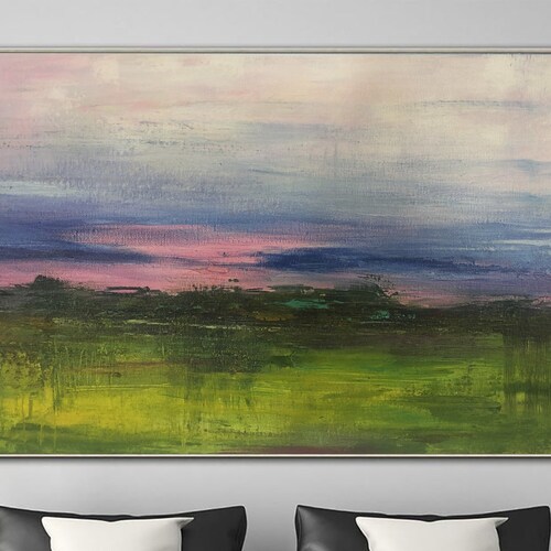 Oversized Wall Art Framed Landscape Wall Art Country Colorful Etsy