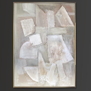Japandi Painting Neutral – 3D Textured Beige Abstract Wabi Sabi Wall Art