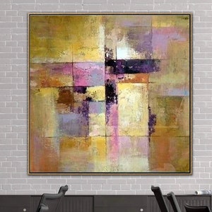 Large Abstract Gold Paintings On Canvas Gold Painting Pink Painting Contemporary Art Painting Rich Textured Art Modern Oil Painting Wall Art