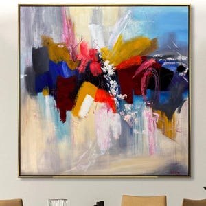 Colorful Abstract Painting Bold Modern Expressionist Wall Art