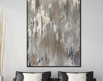 Beige Abstract Painting Earth Tone Textured Modern Neutral Wall Art