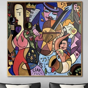 Large Colorful Abstract Horse Painting: Textured Oil & Acrylic Art