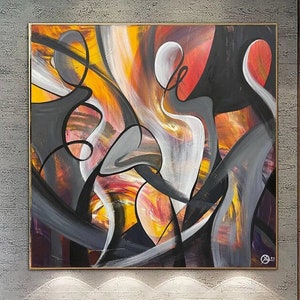 Abstract Figurative Paintings On Canvas, Original Abstract Women Body Silhouettes Painting for Home Decor