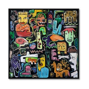 Colorful Abstract Faces – Graffiti Pop Art Painting