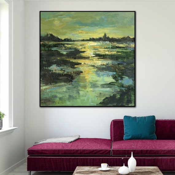 Large Landscape Paintings on Canvas Sunset Wall Art Abstract - Etsy
