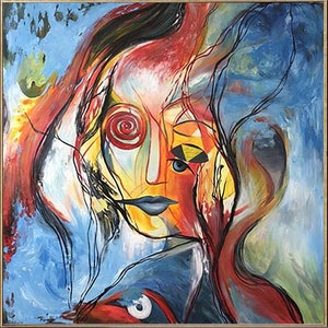 Original Abstract Painting Colorful Painting Face Abstract Art Painting Abstract Oil Canvas Painting