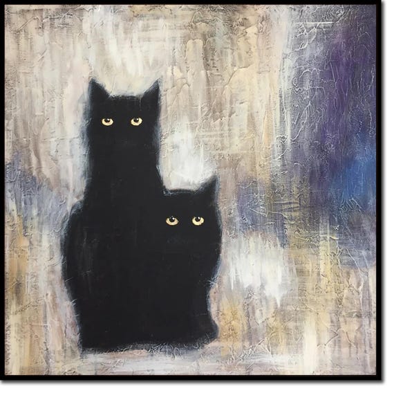 額付き サビ猫 絵画 油彩
