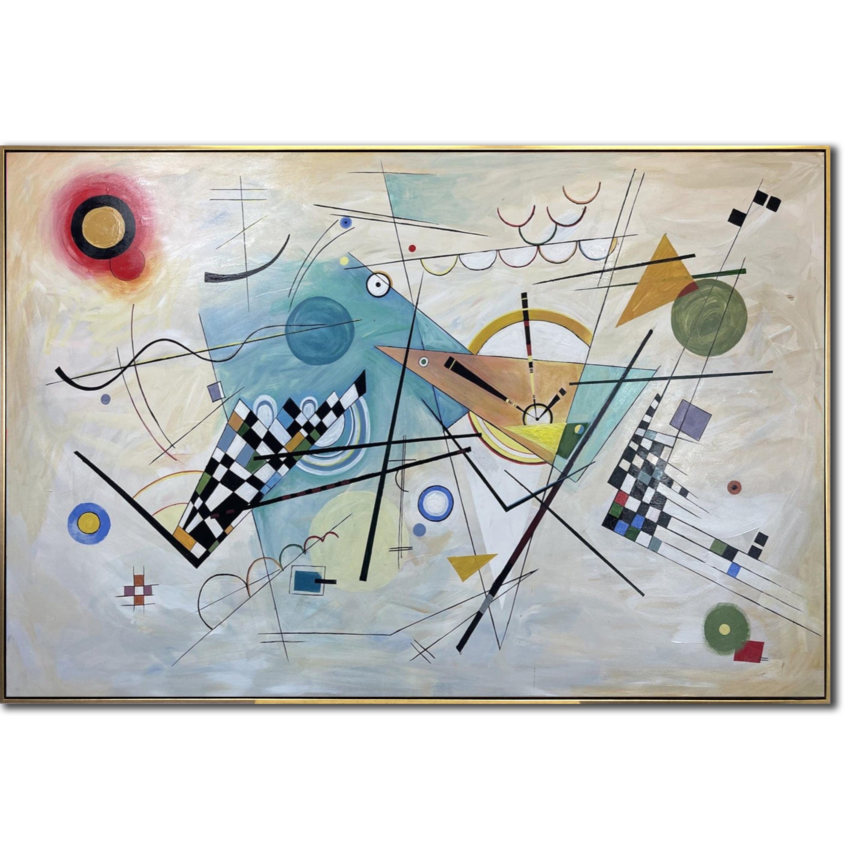 カンディンスキースタイルの抽象絵画：幾何学図形アート - Etsy 日本