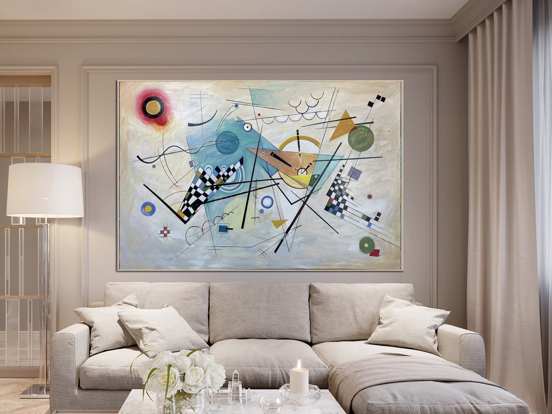 絵手書き絵画(鉛筆)カンディンスキーのスタイル カンディンスキースタイルの抽象絵画：幾何学図形アート - Etsy 日本