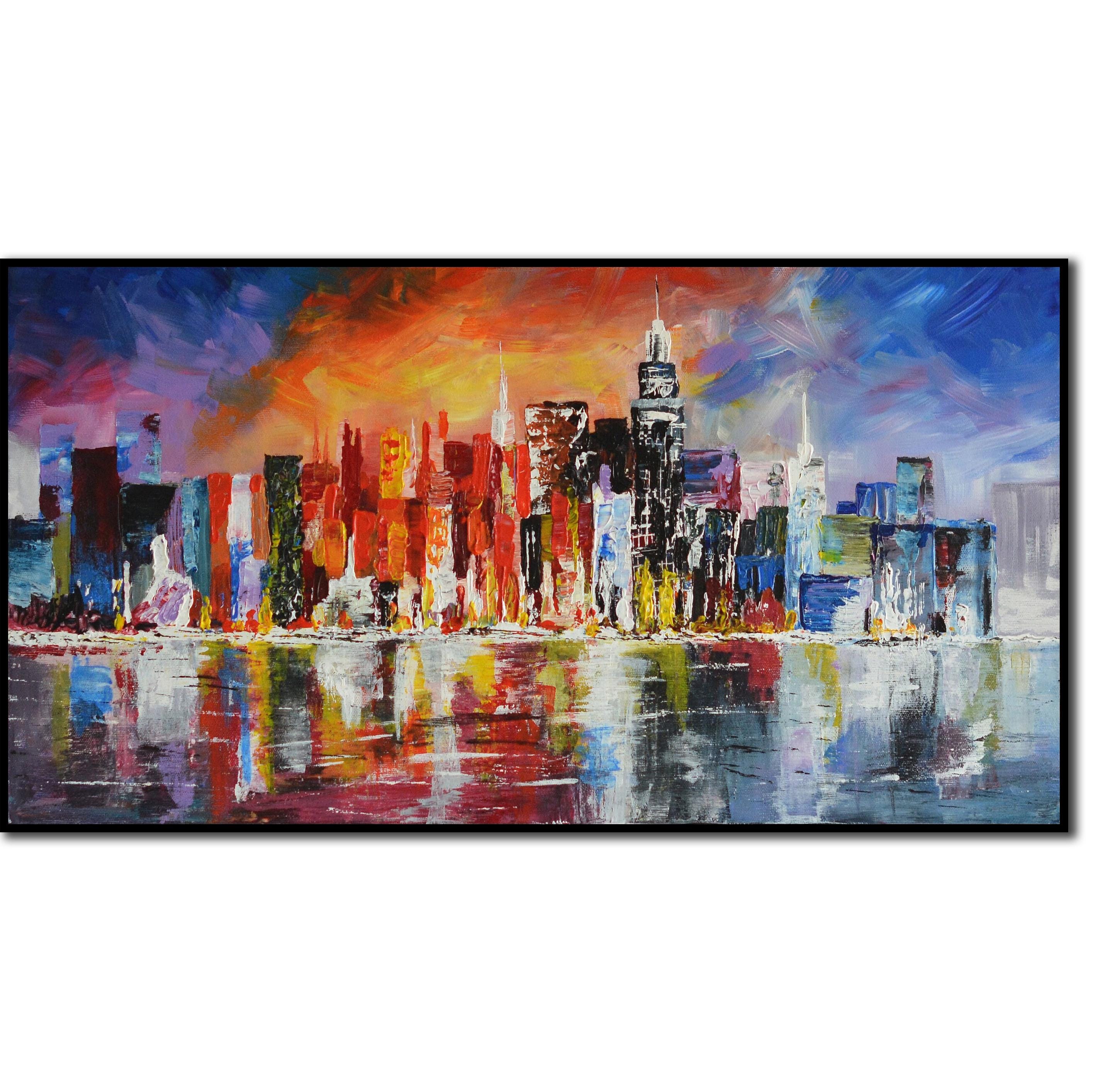 ニューヨーク 夜景 絵画 Amazon.co.jp: Potooart ニューヨークの夜街 ポスター