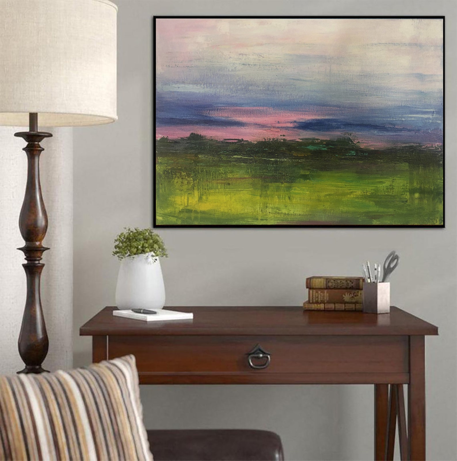Oversized Wall Art Framed Landscape Wall Art Country Colorful Etsy