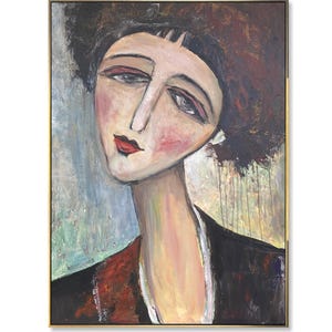 Original Modern Woman Portrait – Abstract Figurative Wall Art