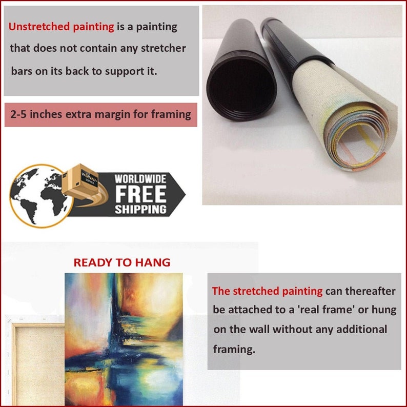 Large Framed Wall Art Golden Heart Abstract Painting Elegant Love