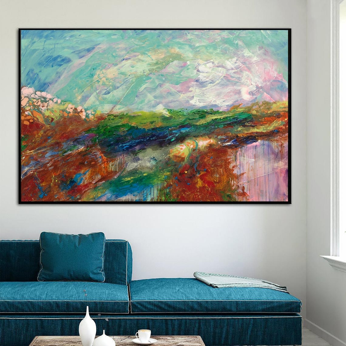 34x46 Large Abstract Landscape Painting Original Fine - Etsy