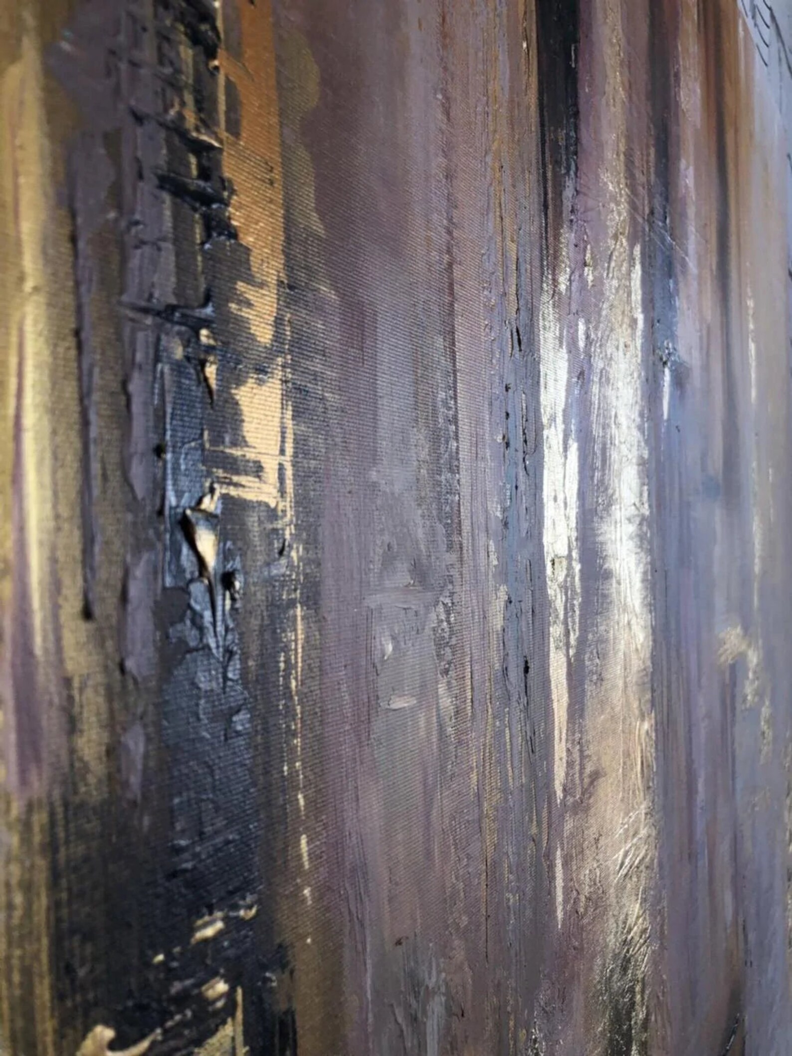 Oil Paint Canvas Set Triptych Painting Gold Leaf Diamond Etsy