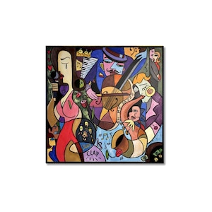 Large Abstract Colorful Figurative Paintings On Canvas Original Luxury Painting Picasso Style Art Textured Oil Acrylic Painting Wall Decor