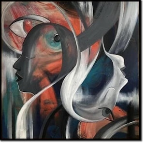 Faces Painting Human Silhouette Art Colored Painting Figurative Painting Modern Art On Canvas