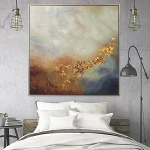 Luxury Painting Oil Art on Canvas Gold Leaf Abstract Painting Textured ...