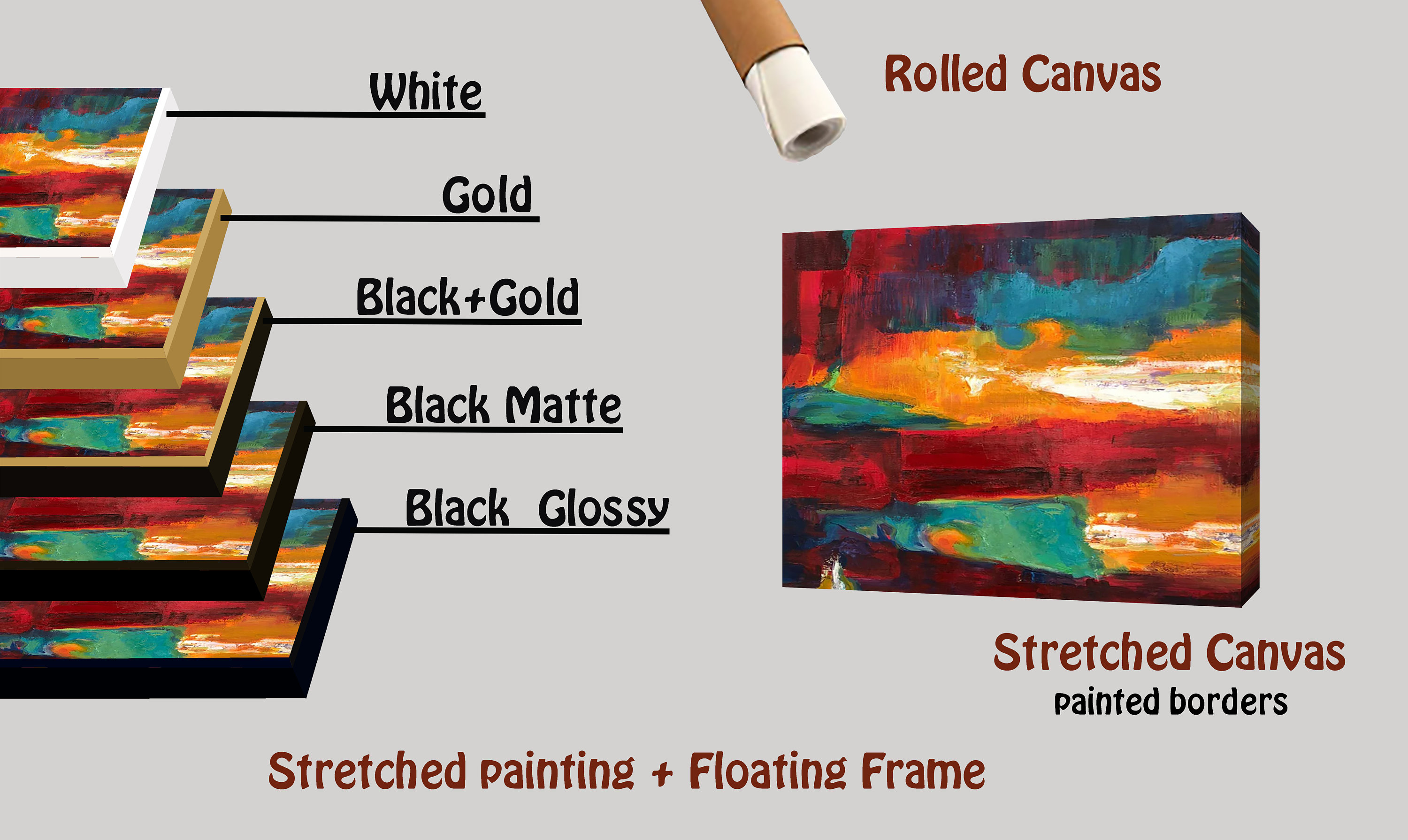 Oil Paint Canvas Set Triptych Painting Gold Leaf Diamond Etsy