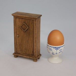 Jacobean style dolls house miniature oak small wardrobe