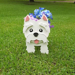 Dekupiersäge Muster West Highland Westie Holz Pflanztopf