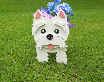 Scroll Saw Pattern West Highland Westie Wood Planter,Animal Planter