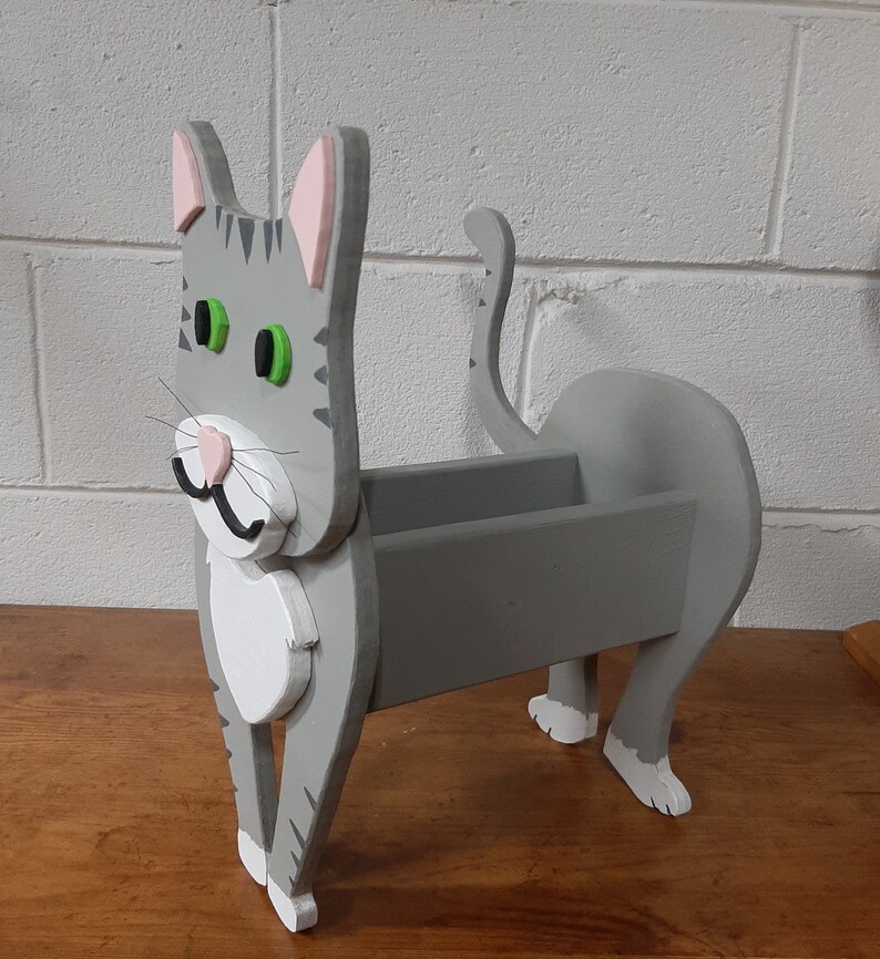 Scroll Saw Pattern Cat Planter Animal Planter Etsy