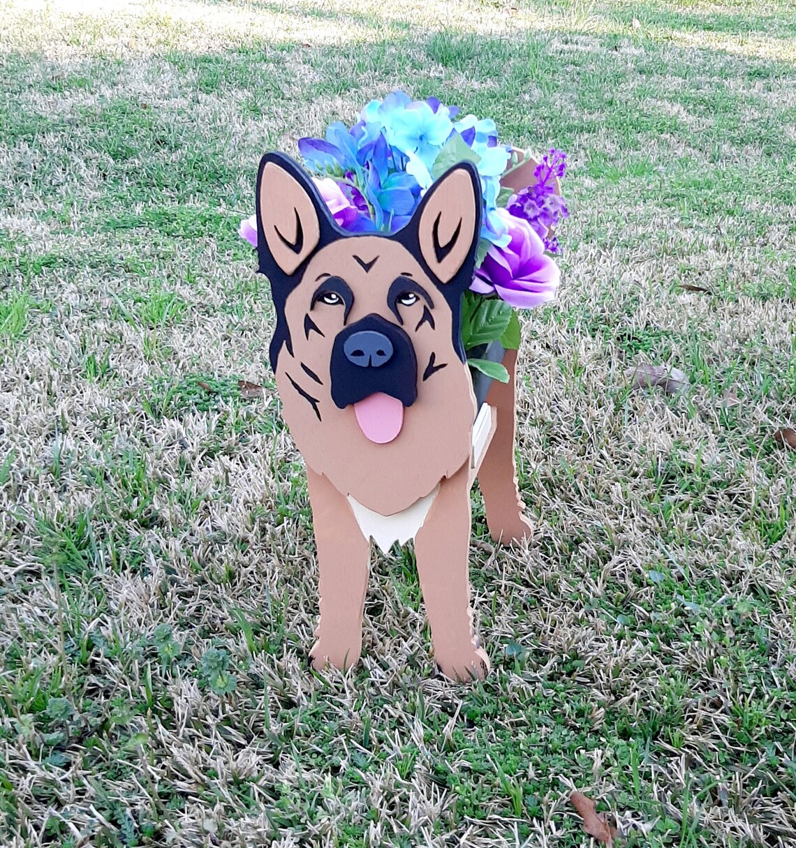 Scroll Saw Pattern German Shepherd Planter Animal Planter Etsy Australia