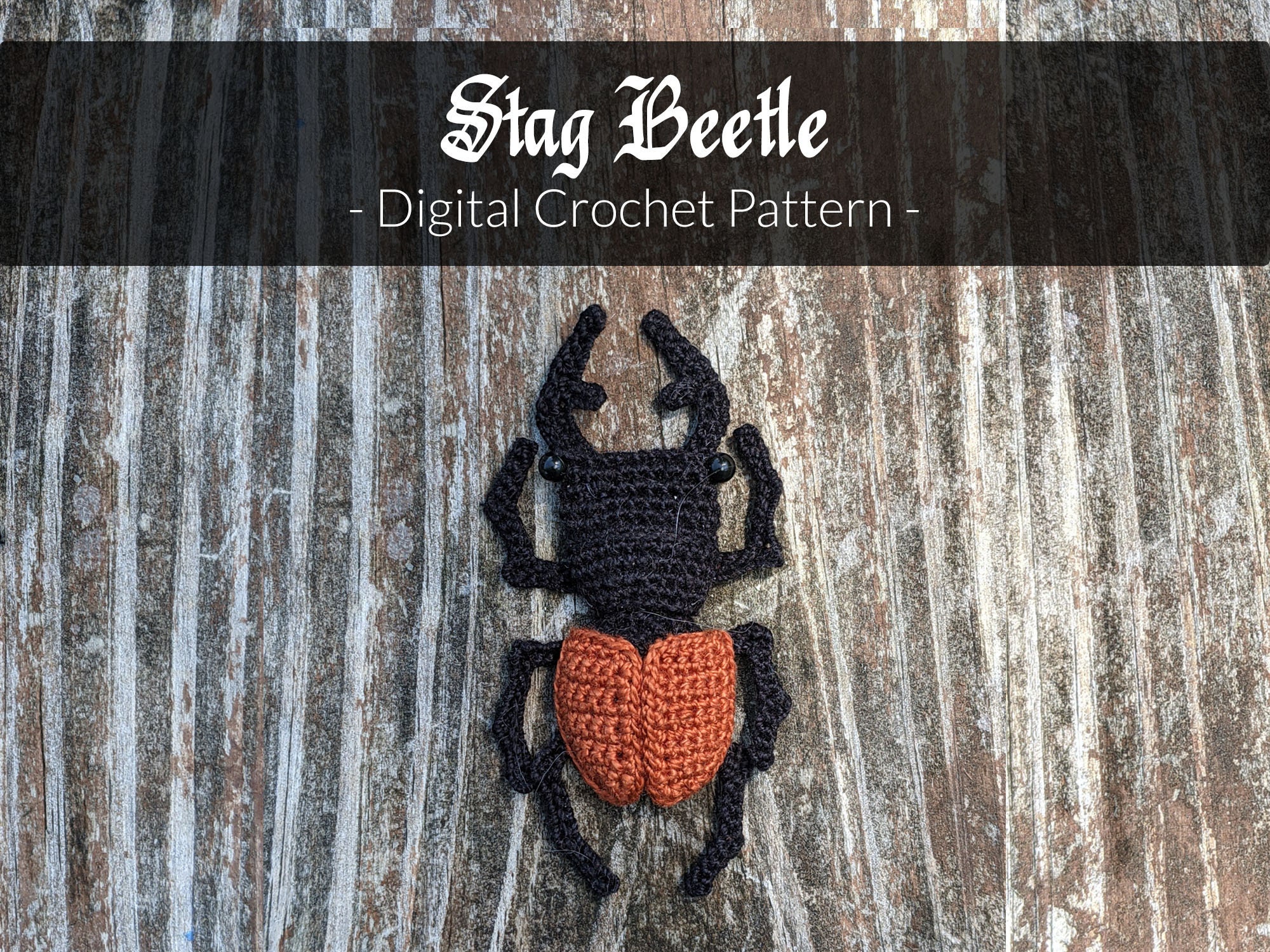 Stag Beetle Amigurumi Crochet Pattern image