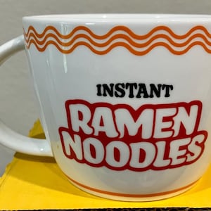 Instant Ramen Noodles Ceramic Mug: College Dorm Room Gift