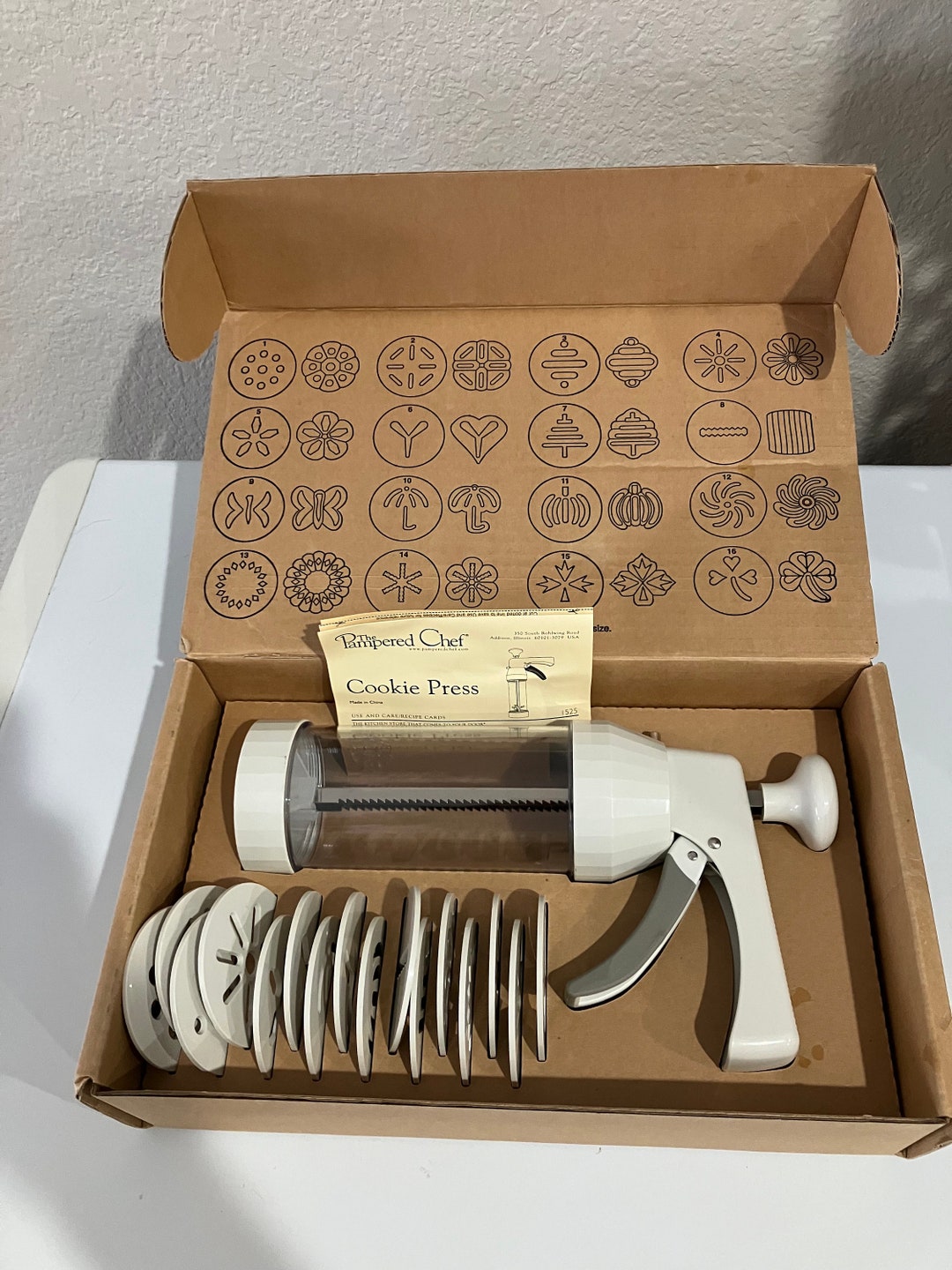 Pampered Chef Cookie Press 1525 Kitchen 16 Discs Complete Etsy