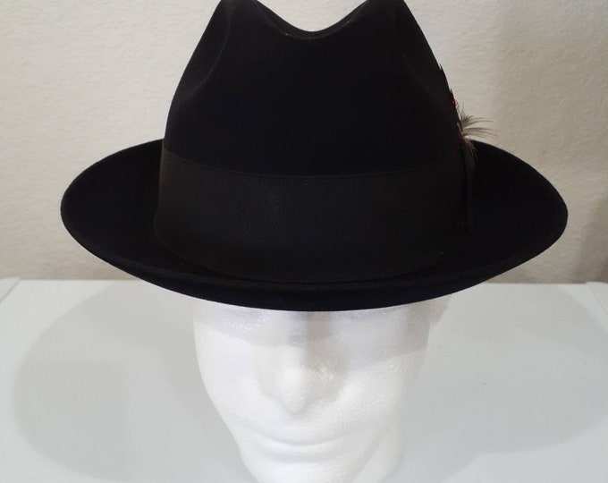 Vintage Stetson The Sovereign Black Wool Felt Luxuro Finish With