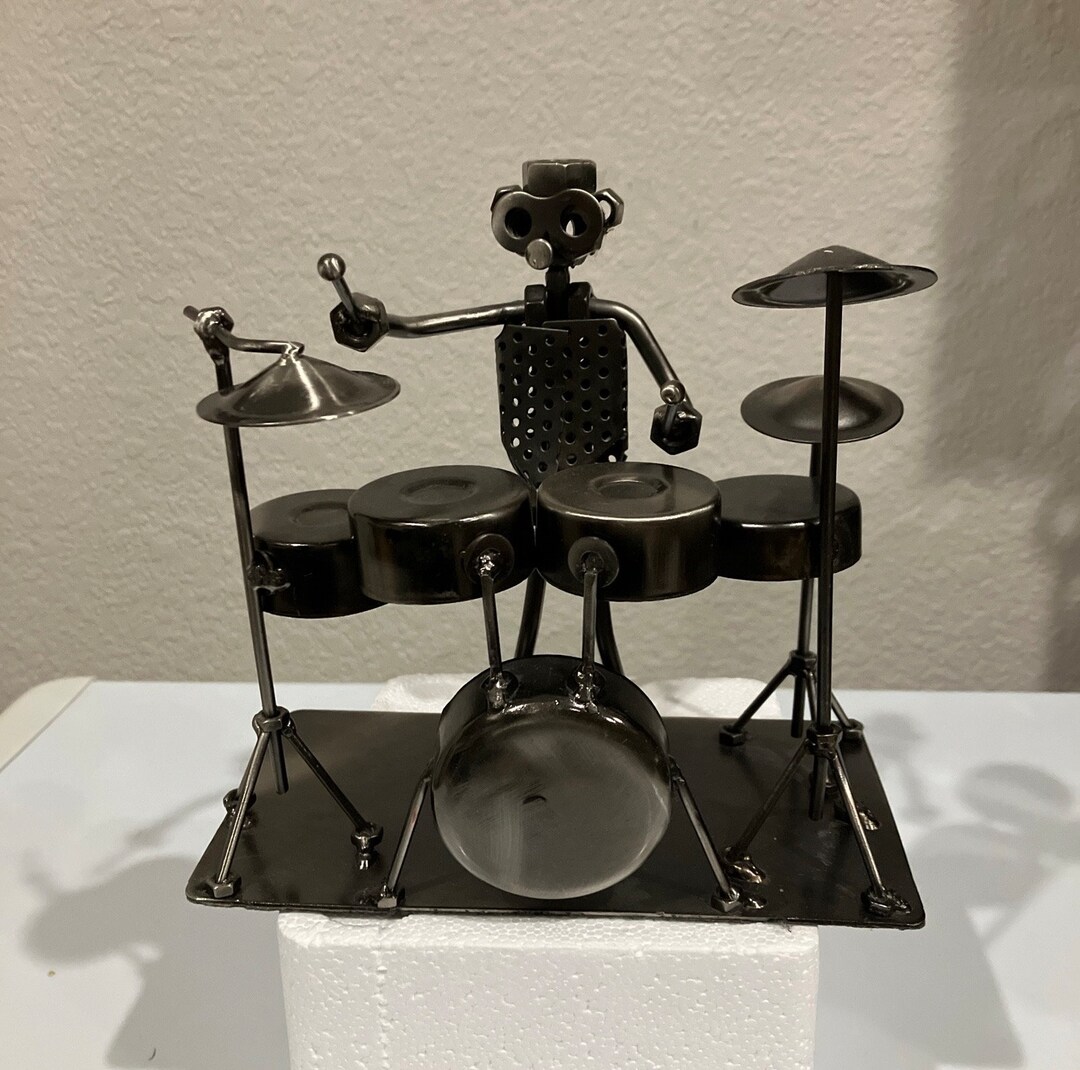 Drummer Welded Metal Art Sculpture Nuts Bolts Recycled Etsy