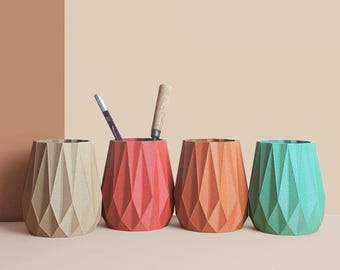3D-Stiftehalter, Schreibtisch-Organizer aus recyceltem Holz, Bürozubehör, Aufbewahrung und Dekoration, Geschenk für Zuhause