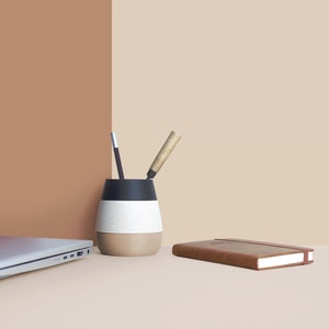 Pencil Pots, Desk Organizer made with recycled wood, idea for Office Accessories, Storage & Decoration, Scandinavian Design, gift for Home