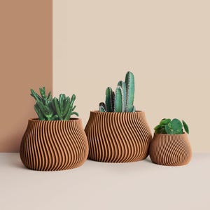 Cache-pot  en bois recyclé pour cactus et succulentes, idée de décoration pour maison et bureau, Scandinave Design, cadeau pour la Maison