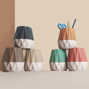 3D-Stiftehalter aus recycelten Holzfasern, Büroaccessoires, Aufbewahrung und Dekoration, skandinavisches Design, Geschenk für das Zuhause